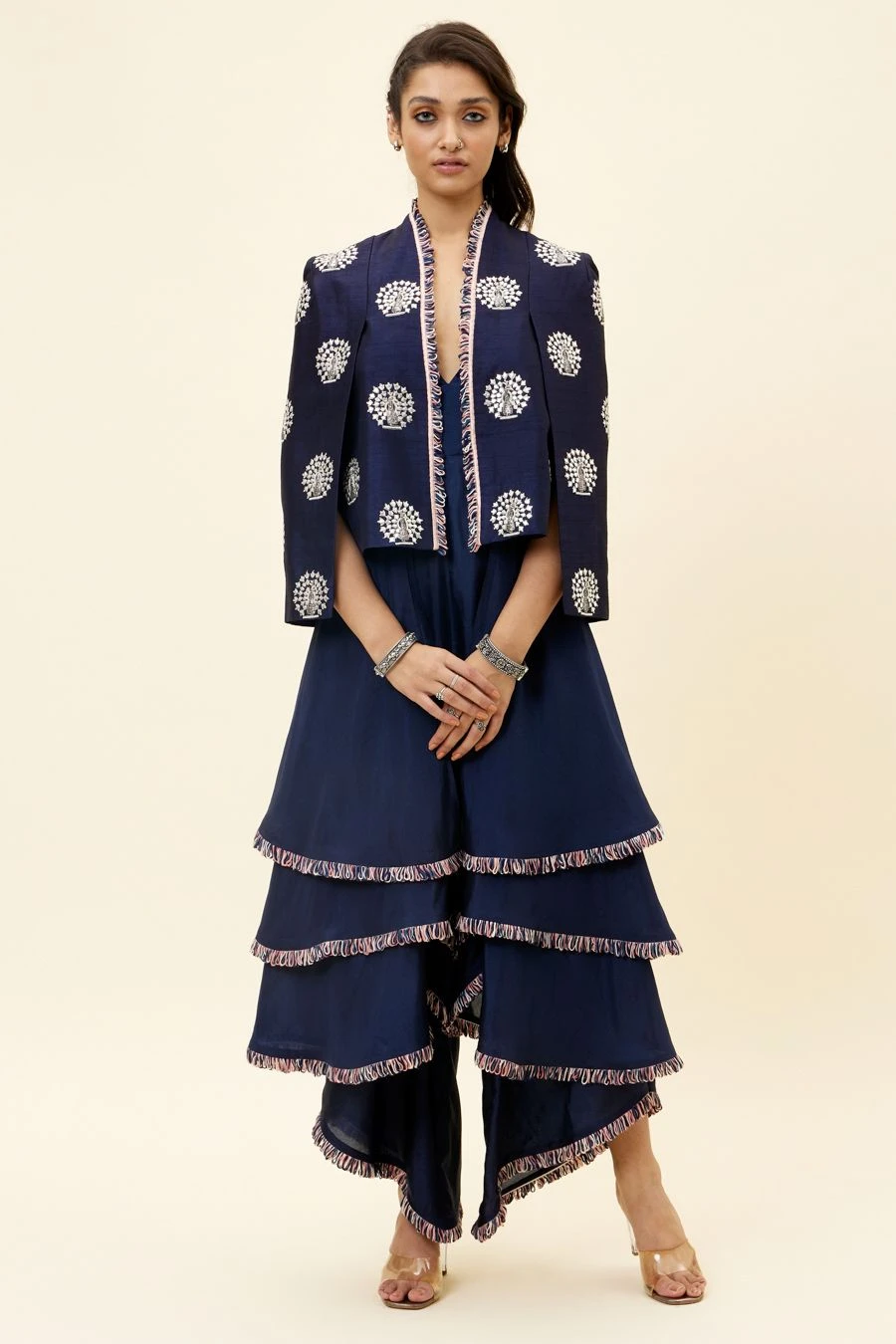 SVA Blue Noor Jacket & A Layered Jumpsuit 3 SVA Blue Noor Jacket & A Layered Jumpsuit