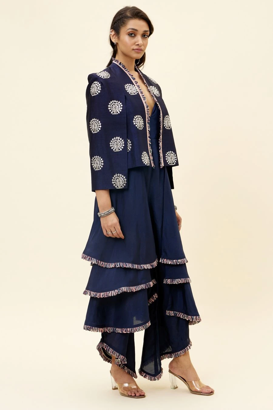 SVA Blue Noor Jacket & A Layered Jumpsuit 5 SVA Blue Noor Jacket & A Layered Jumpsuit - Image 3