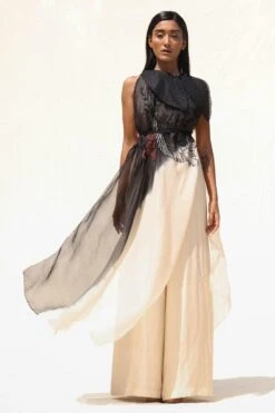 Richa Khemka Black Embellished & Belted Jumpsuit