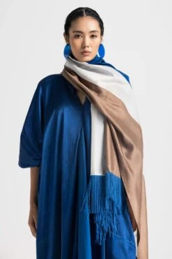 Three Electric Blue V-neck Tunic Set -Divine Couture 251023tw20 4