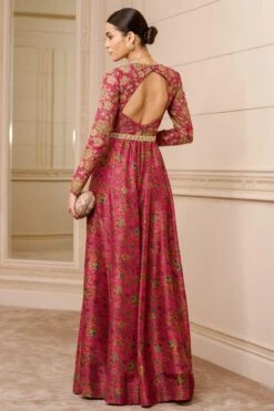 Tarun Tahiliani Fuchsia Chintz Printed Jumpsuit -Divine Couture 2510ttc3 4