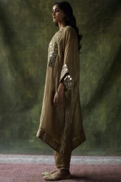 Begum Pret Beige Embellished Kaftan Set -Divine Couture 2511bp07 2