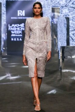 Ritika Mirchandani Metallic Lavender Geometric Embellished Dress -Divine Couture 25423rm16 1