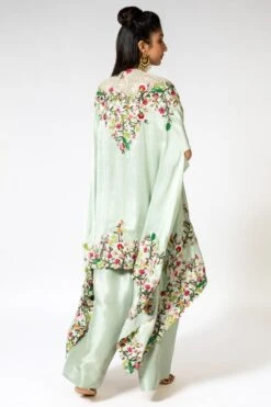 Anamika Khanna Mint Green Silk Cape Set 9 Anamika Khanna Mint Green Silk Cape Set -Divine Couture 2610ak3 4