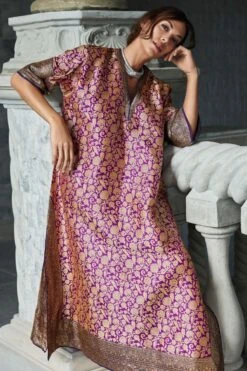 Jayanti Reddy Purple Benarasi Kaftan