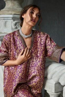 Jayanti Reddy Purple Benarasi Kaftan -Divine Couture 26323jrp12 3