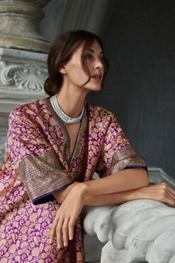 Jayanti Reddy Purple Benarasi Kaftan -Divine Couture 26323jrp12 4