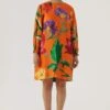 YAM Orange Botanical Printed Dress 2 YAM Orange Botanical Printed Dress -Divine Couture 26623yam11 1