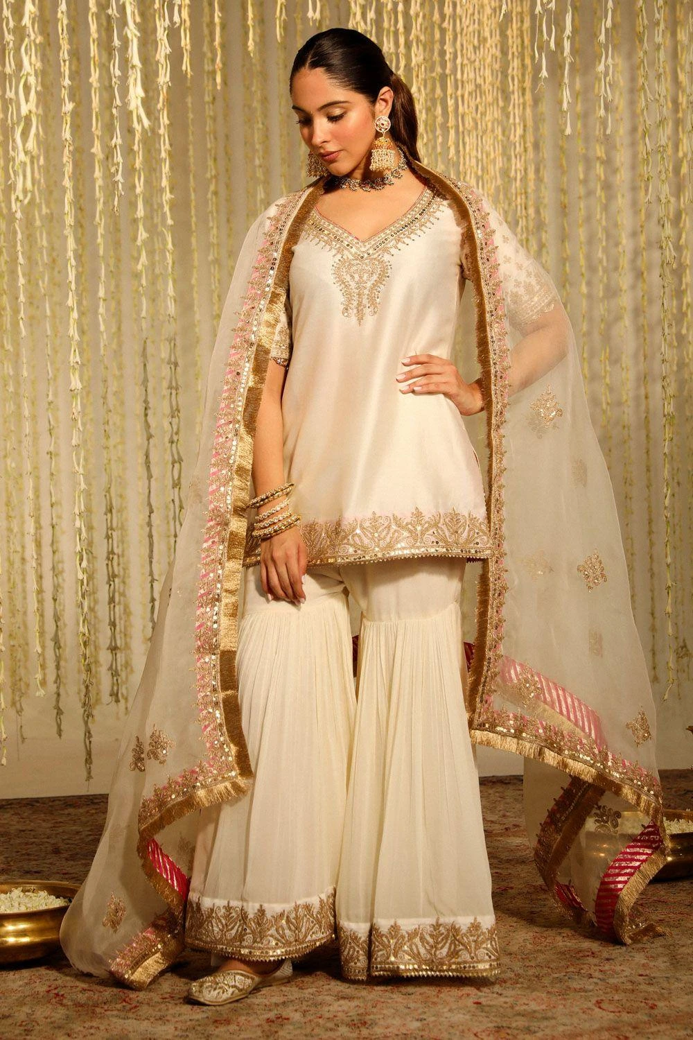 Sheetal Batra Aaira Daisy Ivory Embellished Kurta Set 3 Sheetal Batra Aaira Daisy Ivory Embellished Kurta Set