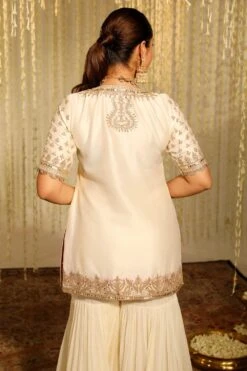Sheetal Batra Aaira Daisy Ivory Embellished Kurta Set 9 Sheetal Batra Aaira Daisy Ivory Embellished Kurta Set -Divine Couture 2712s23b28 4