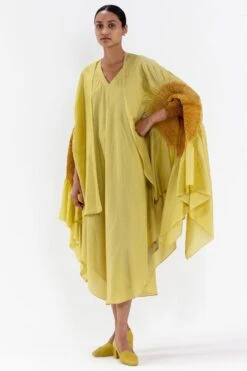 Medium Lime & Shibori Cape
