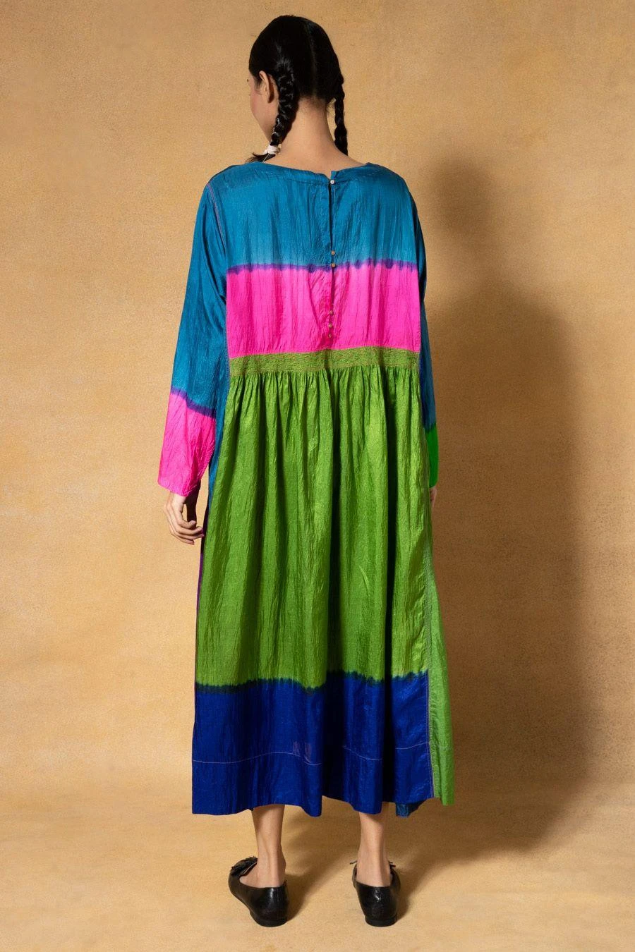 Injiri Blue Handwoven Clamp Dyed Dress 8 Injiri Blue Handwoven Clamp Dyed Dress - Image 6