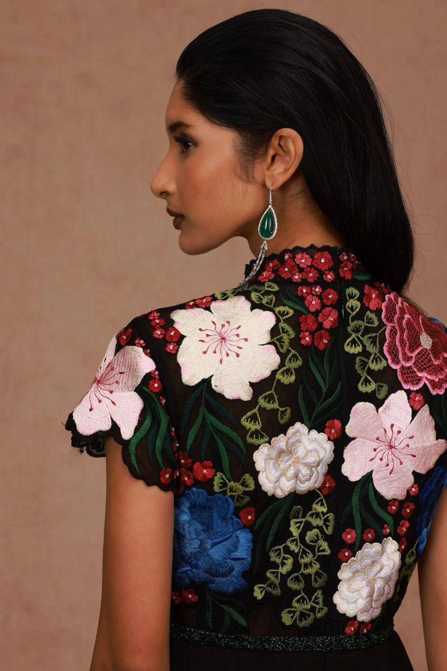 Shriya Som Black Floral Embellished Jumpsuit 4 Shriya Som Black Floral Embellished Jumpsuit - Image 2