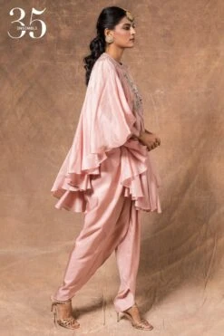 Jayanti Reddy Peach Embroidered Cape Top 10 Jayanti Reddy Peach Embroidered Cape Top -Divine Couture 283jr8 3