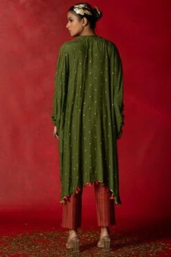 Pooja Keyur Olive Green Embroidered Kaftan Set -Divine Couture 2910pk02 5