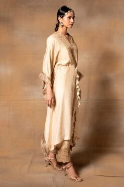 Ahilian Beige Embroidered Kaftan Set 9 Ahilian Beige Embroidered Kaftan Set -Divine Couture 2912an05 3