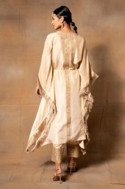 Ahilian Beige Embroidered Kaftan Set 11 Ahilian Beige Embroidered Kaftan Set -Divine Couture 2912an05 5