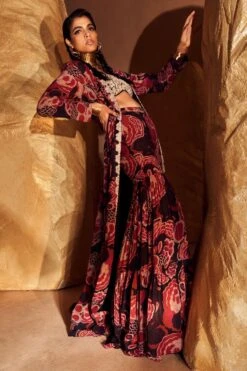 Bhumika Sharma Red Gulbahar Embroidered Kalidar Jacket Set -Divine Couture 2912bsg3 4