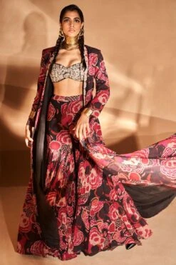 Bhumika Sharma Red Gulbahar Embroidered Kalidar Jacket Set -Divine Couture 2912bsg3 6