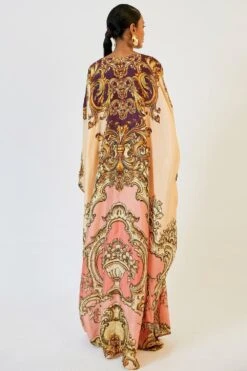 Rajdeep Ranawat Warm Blush Printed Kaftan With Jeweled Waist -Divine Couture 2912rd15 5