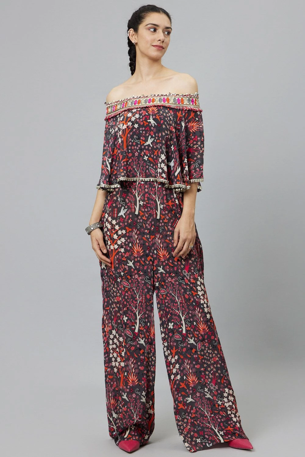 SVA Grey Off Shoulder Jumpsuit 3 SVA Grey Off Shoulder Jumpsuit