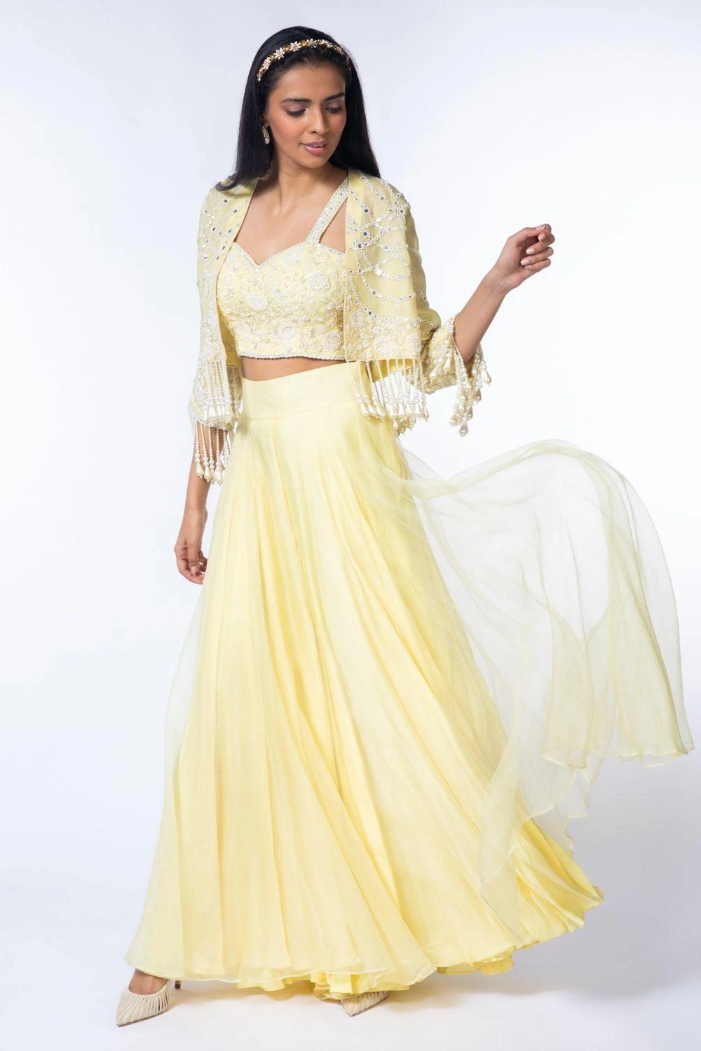 Devika Bhayana Yellow Sharara Set With Embroidered Jacket 3 Devika Bhayana Yellow Sharara Set With Embroidered Jacket