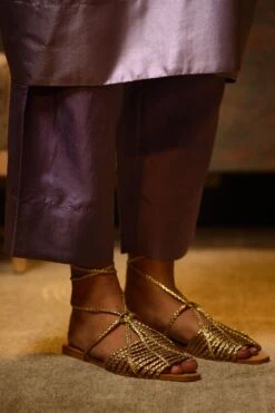 BRIH Lilac Hand Embellished Kaftan Set -Divine Couture 29723bh29 5