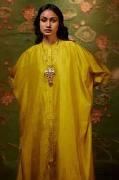 BRIH Mustard Hand Embellished Kaftan Set -Divine Couture 29723bh32 3