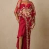 Tarun Tahiliani Wine Gara Embroidered Cape Set -Divine Couture 29823tt17 1