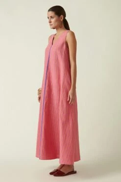 Payal Pratap Pink V-neck Striped Dress -Divine Couture 306pp31 2