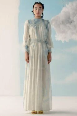 ILK Ice Blue High Slit Gown