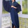 SVA Deep Blue Embroidered Cape Set -Divine Couture 308svaw14 1