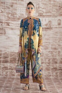 Rajdeep Ranawat Mustard Shibani Floral Kaftan