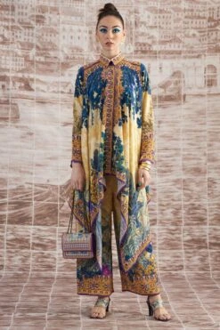 Rajdeep Ranawat Mustard Shibani Floral Kaftan -Divine Couture 3103rr28 3
