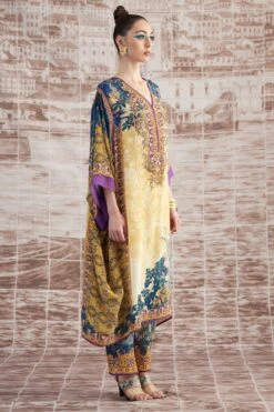 Rajdeep Ranawat Mustard Olivia Floral Kaftan 10 Rajdeep Ranawat Mustard Olivia Floral Kaftan -Divine Couture 3103rr30 3