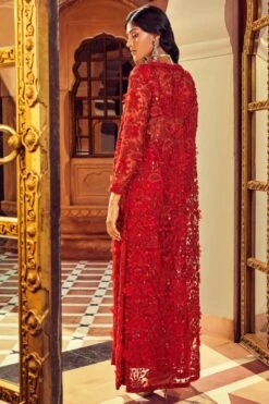 Ridhima Bhasin Scarlet Red 3-D Embellished Jacket Set -Divine Couture 310823rb01 5