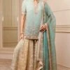 Tarun Tahiliani Ice Blue Embroidered Sharara Set -Divine Couture 310tt29 1