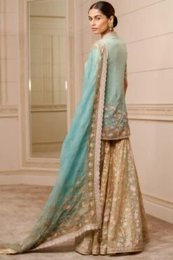 Tarun Tahiliani Ice Blue Embroidered Sharara Set -Divine Couture 310tt29 4