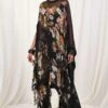 AK-OK By Anamika Khanna Printed Silk Kaftan With A Crop Top & Trousers -Divine Couture 31323ak11 1