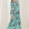 AK-OK By Anamika Khanna Blue Floral Kaftan With Ruffles 1 AK-OK By Anamika Khanna Blue Floral Kaftan With Ruffles -Divine Couture 31323ak8 1 1