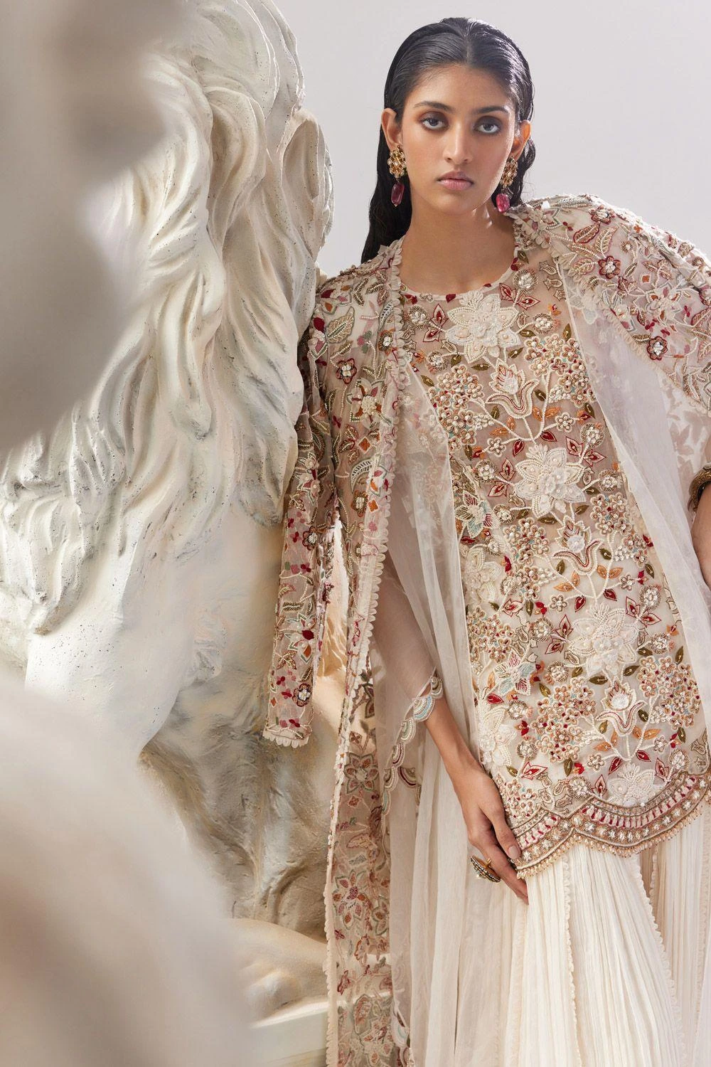 Ridhima Bhasin Juniper 3-D Floral Embellished Sharara Set 4 Ridhima Bhasin Juniper 3-D Floral Embellished Sharara Set - Image 2