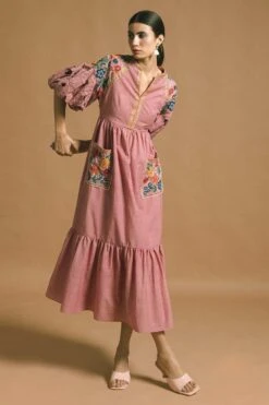 Chandrima Midi Dress With Cutwork Detail