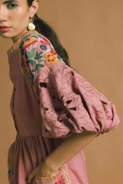 Chandrima Midi Dress With Cutwork Detail -Divine Couture 319659 3