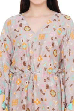 PS Pret By Payal Singhal Lavender Silkmul Printed Kaftan -Divine Couture 319ps6 4