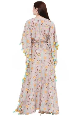 PS Pret By Payal Singhal Lavender Silkmul Printed Kaftan -Divine Couture 319ps6 5