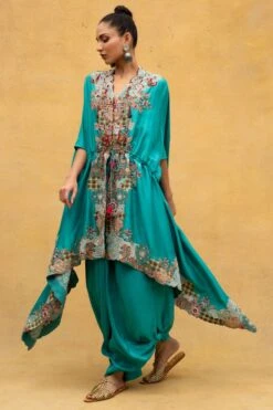 Anamika Khanna Green Thread Embroidered Kaftan Set 11 Anamika Khanna Green Thread Embroidered Kaftan Set -Divine Couture 32ak9 4