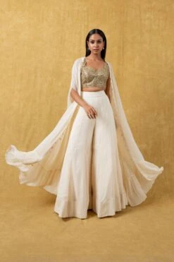 Arpita Mehta Ivory Printed & Embellished Sharara Set