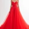 Gauri & Nainika Red Sweetheart Fluted Draped Gown -Divine Couture 3423gn12 1