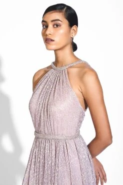 Sharnita Nandwana Lilac Halter Neck Embellished Gown -Divine Couture 3723sn2 3