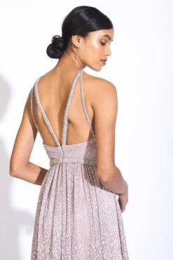 Sharnita Nandwana Lilac Halter Neck Embellished Gown -Divine Couture 3723sn2 4